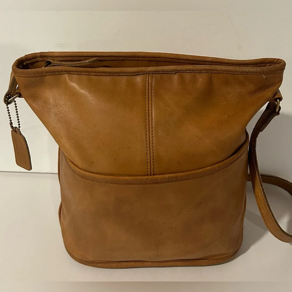 Vintage Coach Brown Leather Bucket Bag Crossbody Legacy Made USA - Picture 15 of 16